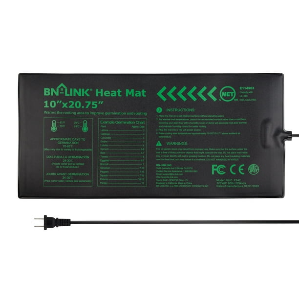 Seedling Heat Mat Waterproof Durable Warm Hydroponic Seed Heating Pad 10x20" MET Seedling Heat Mat Waterproof Durable Warm Hydroponic Seed Heating Pad 10x20" MET